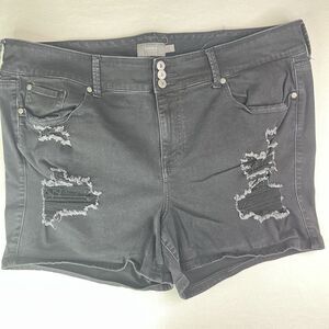 Torrid Boyfriend Distressed Shorts Black Women’s Denim Size 24
